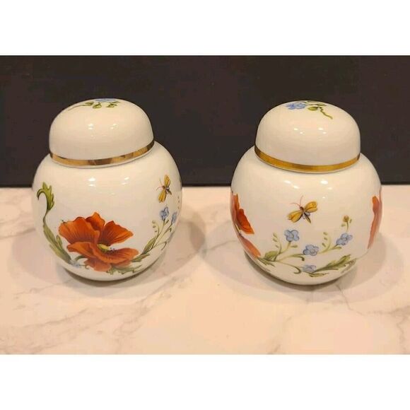 (2) Elizabeth Arden Chelsea Gardens Trinket Jar Scented Candle Japan Gold Trim - Picture 2 of 10
